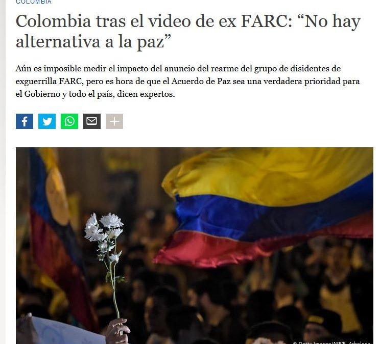 Colombia tras el video de ex FARC: “No hay alternativa a la paz”